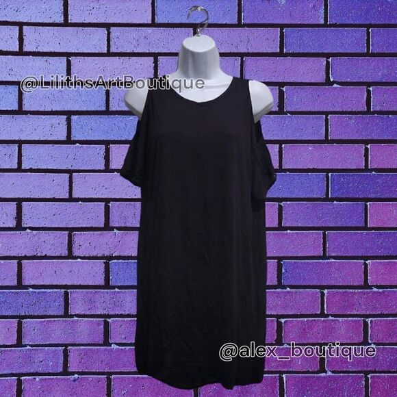 H&M Cold Shoulder Back Mesh Shirt dress - Picture 1 of 9